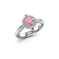 Image of Engagement ring Susan 585 white gold pink sapphire 5 mm