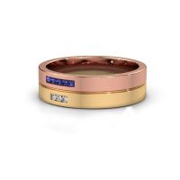 Afbeelding van Trouwring WH0207L16AP 585 rosé goud saffier ±6x1.7 mm