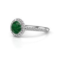 Image of Engagement ring seline rnd 2<br/>585 white gold<br/>Emerald 6.5 mm