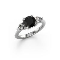 Afbeelding van Verlovingsring Chanou Cus<br/>585 witgoud<br/>Zwarte Diamant 3.100 Crt