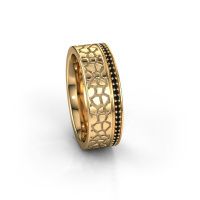 Afbeelding van Trouwring WH2070L17C 585 goud zwarte diamant ±7x2.2 mm