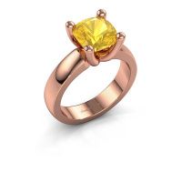 Afbeelding van Ring Clelia CUS 585 rosé goud gele saffier 8 mm