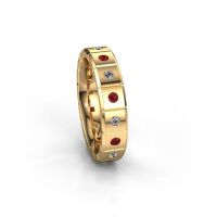 Afbeelding van Huwelijksring WH2055L15DP 585 goud robijn ±5x2.4 mm