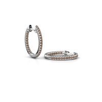 Bild von Creole jackie 12.5 mm b<br/>585 Weißgold<br/>Braun Diamant 0.27 crt