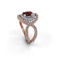 Image de Bague Chau<br/>585 or rose<br/>Grenat 7x5 mm