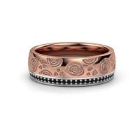 Image of Wedding ring WH2066L27D<br/>585 rose gold ±7x2.4 mm<br/>Black diamond 0.354 crt