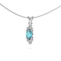 Image de Pendentif Lucy 2<br/>950 platine<br/>Topaze bleue 7x5 mm