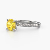 Image of Engagement Ring Crystal Rnd 2<br/>950 platinum<br/>Yellow Sapphire 7.3 Mm