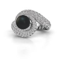 Image de Bague Klasina<br/>950 platine<br/>Perle noire 7 mm