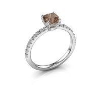 Image of Engagement ring saskia 1 cus<br/>950 platinum<br/>brown diamond 1.364 crt