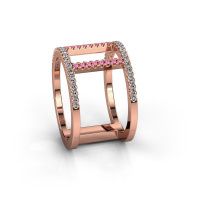 Afbeelding van Ring Amee 585 rosé goud roze saffier 1.2 mm