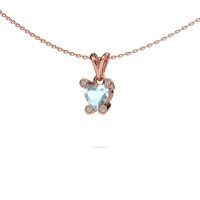 Image of Necklace Cornelia Heart 585 rose gold aquamarine 6 mm