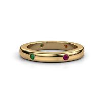 Image of Stackable ring Charla 585 gold emerald 2 mm