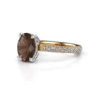 Image of Engagement ring saskia 2 ovl<br/>585 gold<br/>Smokey quartz 9x7 mm