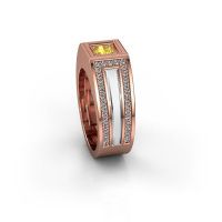 Image of Men's ring lando<br/>585 rose gold<br/>Yellow sapphire 4.7 mm