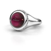 Afbeelding van Ring Lesli RND<br/>585 witgoud<br/>Granaat 10 mm