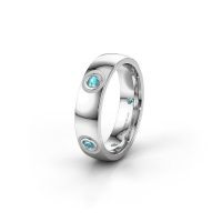 Image of Wedding ring WH0139L25BP<br/>950 platinum ±5x2 mm<br/>Blue topaz