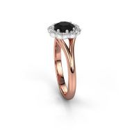 Afbeelding van Aanzoeksring Claudine 585 rosé goud zwarte diamant 1.00 crt