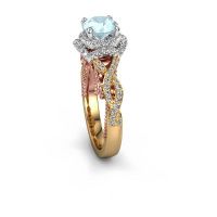 Afbeelding van Verlovingsring Leora<br/>585 goud<br/>Aquamarijn 6.5 mm