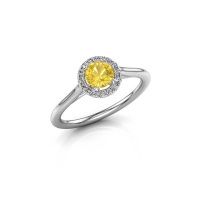 Image of Engagement ring seline rnd 1<br/>950 platinum<br/>Yellow sapphire 5 mm