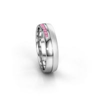 Image of Wedding ring WH0209L25APM<br/>950 platinum ±5x1.7 mm<br/>Pink sapphire
