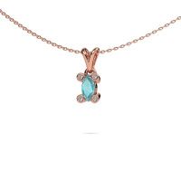 Image of Necklace Cornelia Marquis 585 rose gold blue topaz 7x3 mm