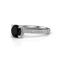Image of Engagement ring saskia rnd 1<br/>950 platinum<br/>black diamond 1.664 crt