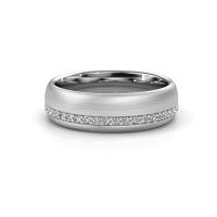 Image of Wedding ring WH0303L36BMP<br/>585 white gold ±6x2 mm<br/>Zirconia
