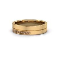 Afbeelding van Trouwring WH0213L15AP 585 goud bruine diamant ±5x1.7 mm