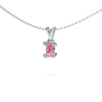 Image of Necklace Cornelia Marquis 585 white gold pink sapphire 7x3 mm