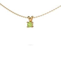Image of Necklace Sam round 585 gold peridot 4.2 mm