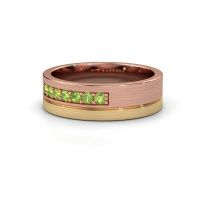 Image of Wedding ring WH0312L16AM<br/>585 rose gold ±6x1.7 mm<br/>Peridot