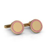Image of Cufflinks sergei<br/>585 gold<br/>Pink sapphire 1.2 mm