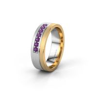 Afbeelding van Trouwring WH0312L16AM 585 witgoud amethist ±6x1.7 mm