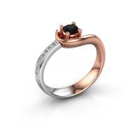 Afbeelding van Verlovingsring Ceylin 585 rosé goud zwarte diamant 0.30 crt