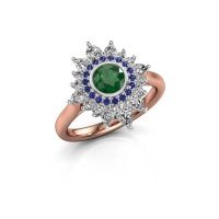 Image of Engagement ring Tianna 585 rose gold emerald 5 mm