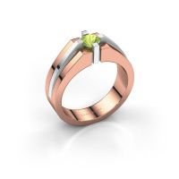 Image of Men's ring kiro<br/>585 rose gold<br/>Peridot 5 mm
