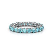 Image of Stackable ring Michelle full 2.7 585 white gold blue topaz 2.7 mm
