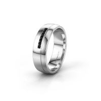 Image of Wedding ring WH0308L26AP<br/>950 platinum ±6x1.7 mm<br/>Black diamond
