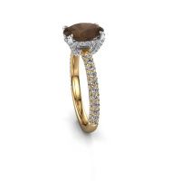 Image of Engagement ring saskia 2 ovl<br/>585 gold<br/>Smokey quartz 9x7 mm