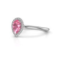 Image of Engagement ring seline per 1<br/>585 white gold<br/>Pink sapphire 7x5 mm