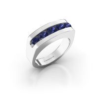 Image of Men's ring Richard<br/>585 white gold<br/>Sapphire 4 mm