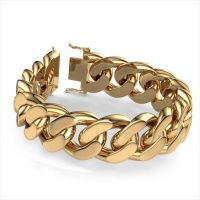 Image of Cuban bracelet ±0.9 in 585 gold