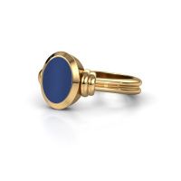 Afbeelding van Pinkring Jake 1<br/>585 goud<br/>Lapis lazuli 10x8 mm