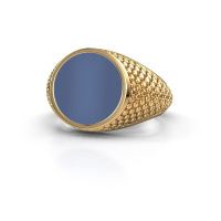 Image of Signet ring zachary 2<br/>585 gold<br/>blue sardonyx 12 mm