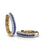 Image of Hoop earrings Danika 12.5 A 585 white gold sapphire 1.7 mm