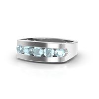 Image of Men's ring Richard<br/>585 white gold<br/>Aquamarine 4 mm