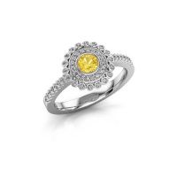 Image of Engagement ring Shanelle<br/>585 white gold<br/>Yellow sapphire 4 mm