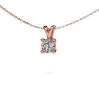 Image of Necklace Sam round 585 rose gold diamond 1.00 crt