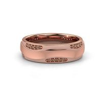 Image of Wedding ring WH2062L26BM<br/>585 rose gold ±6x2 mm<br/>Brown diamond